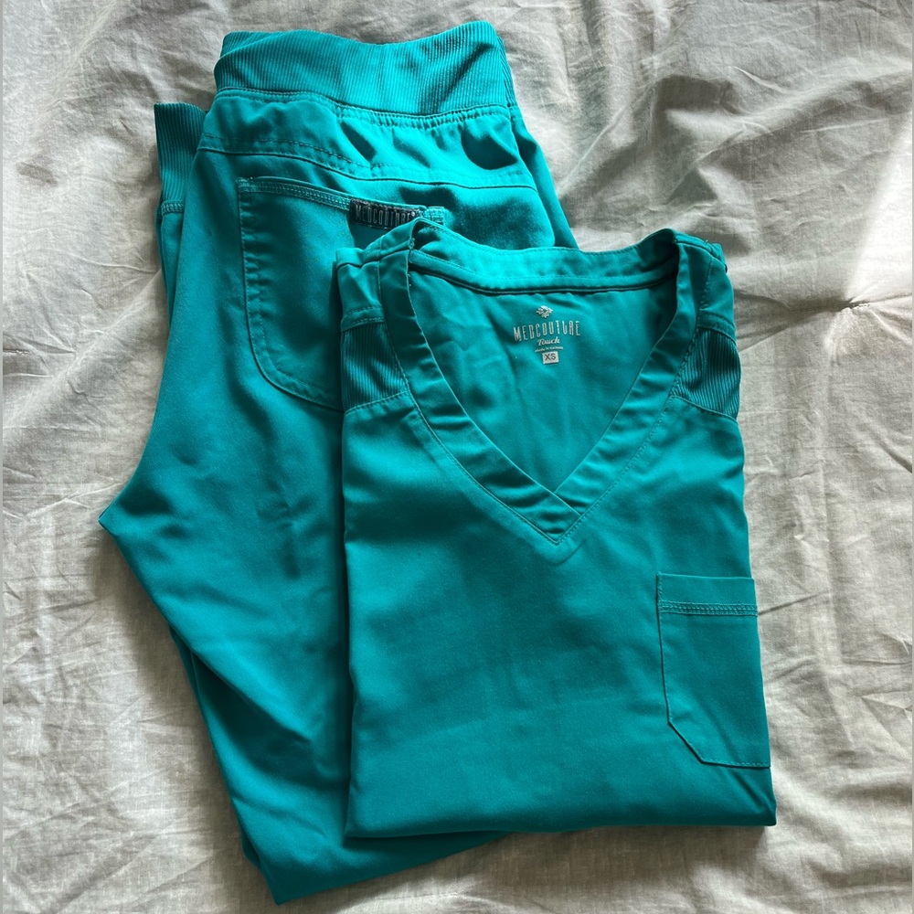 Teal Med Couture Scrub Set